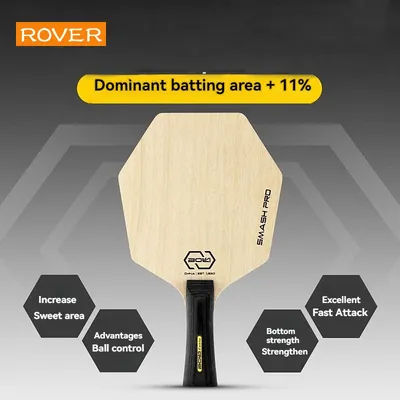 Sechseckige Tischtennisschläger-Grundplatte, größerer Schlagbereich, Klinge aus reinem Holz, professionelles Paddel zum Training von Offensiv-Ping-Pong Image