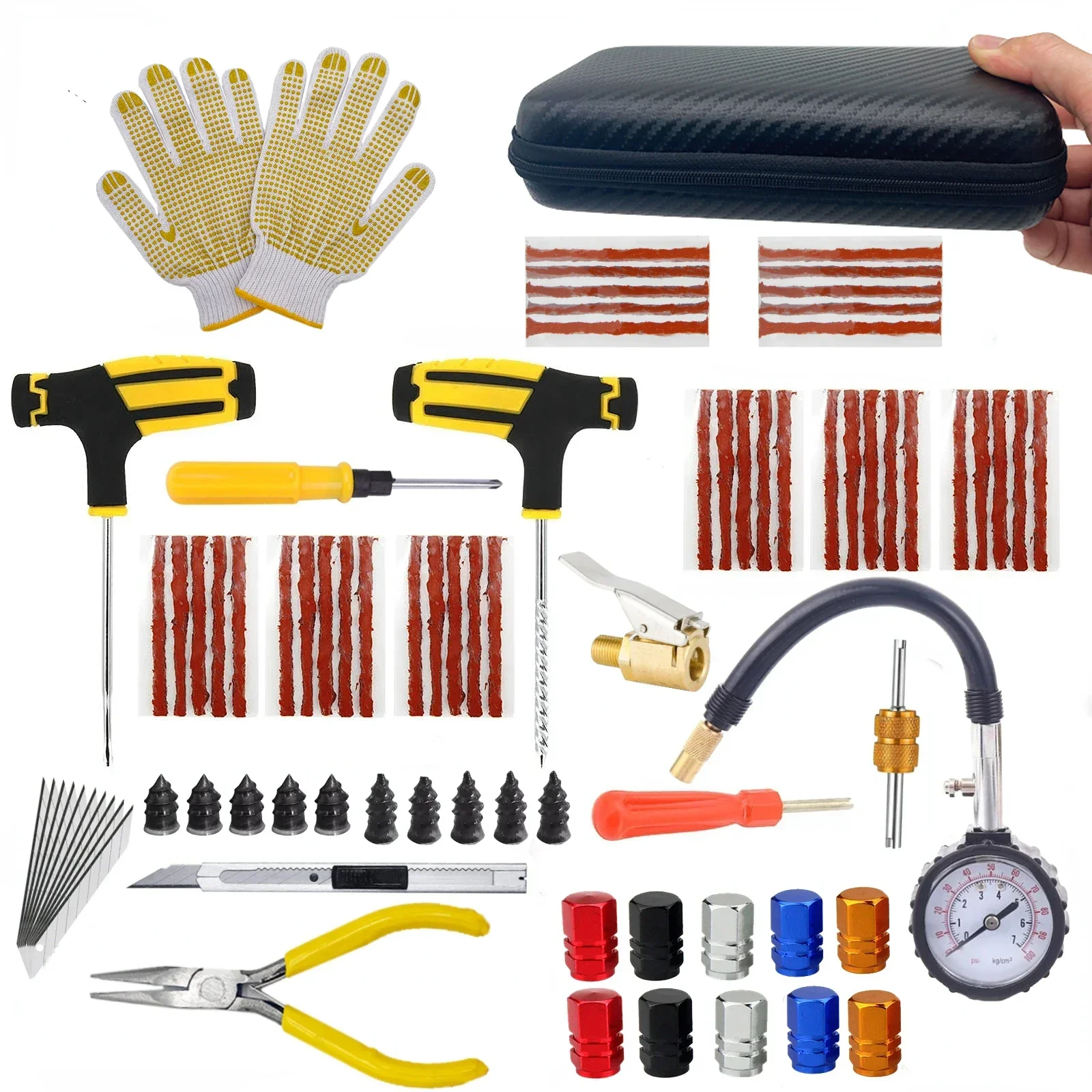 Motorrad Reifen Reparatur Kit auto Punktion Stecker Werkzeuge Reifen Punktion Notfall für Reifen Streifen Rühren Kleber Reparatur Tool Kit Image