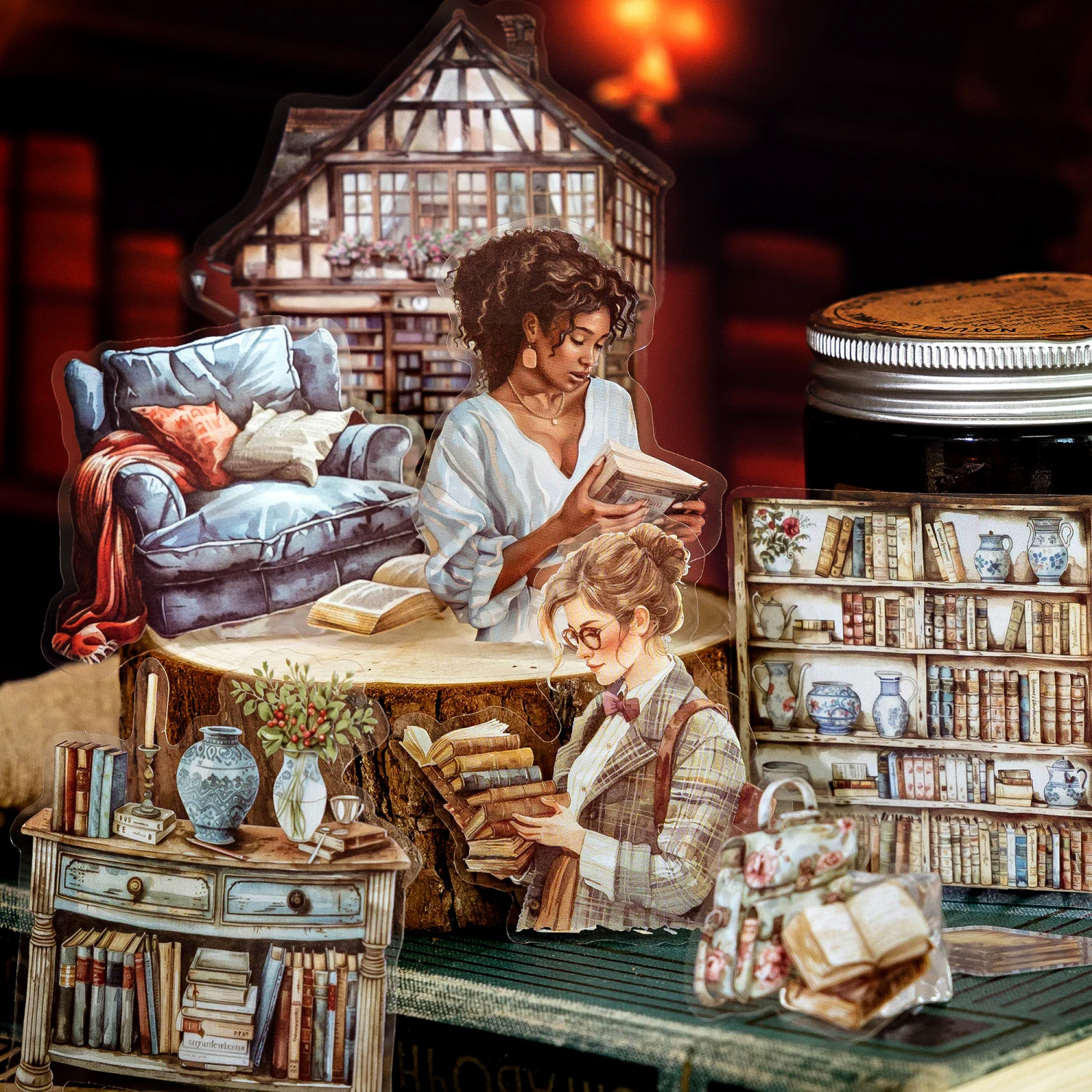 JIANQI 30 teile/paket Ins Leben Mädchen Aufkleber PET Materialien Collage Schreibwaren Dekor Tagebuch DIY Scrapbooking liefert Image