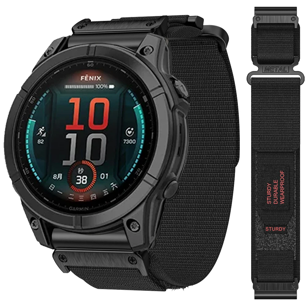 22 mm 26 mm Quick Fit Nylon-Uhrenarmband für Garmin Fenix E 8 47 mm 51 mm Armband Tactix 7 AMOLED Delta Bravo Enduro 3 Outdoor-Band Image