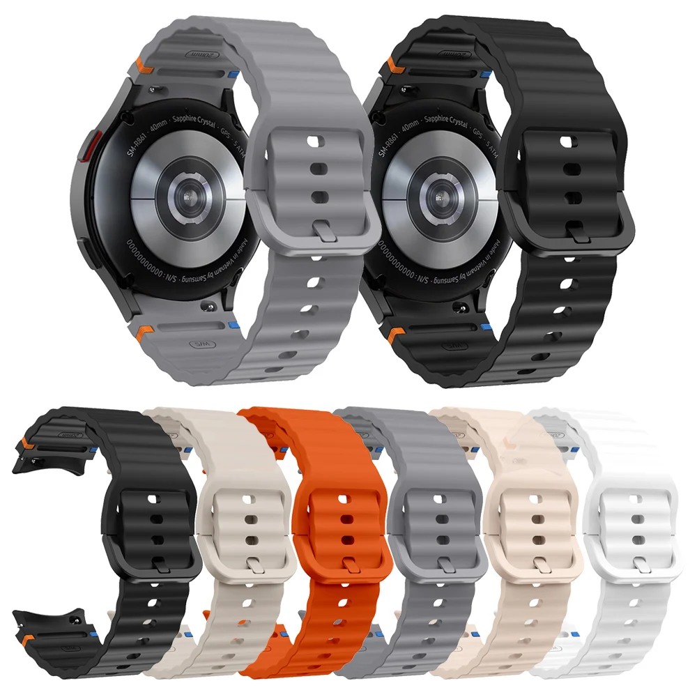Intelligente Uhrenarmbänder für Samsung Watch 7/FE, Wave Stitch mit farbiger Schnalle, universelle Passform für langlebige Uhrenarmbänder der Watch Series 6/5/4, Image