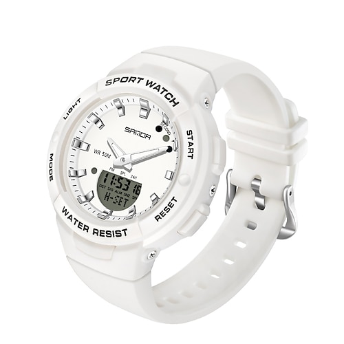 SANDA Hommes Montre Digitale Mode Décontractée Montre Bracelet Résistance aux chocs Lumineux Chronomètre Fonction réveille Compte à rebours Résine Suivre