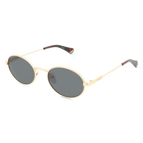 Polaroid 207365 Damen-Sonnenbrille Vollrand Oval Edelstahl-Gestell, gold