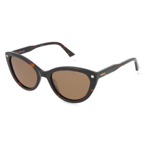 Polaroid 207381 Damen-Sonnenbrille Vollrand Cateye Acetat-Gestell, braun