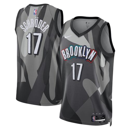 Brooklyn Nets Nike City Edition Swingman Trikot 2024 - Silber - Dennis Schröder - Unisex