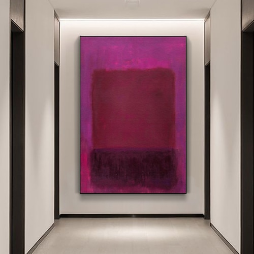 gelb rot 3er Set Leinwand Mark Rothko handgemalte Ölgemälde berühmte bunte Rothko handgemachte Minimalismus Kunst Malerei Wohndekor Galerie Wand gespannter Rahmen fertig zum Aufhängen Image