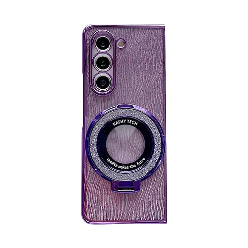 Handy Hülle Handyhüllen Für Z Fold 7 Z Fold 6 Z Fold 5 Z Fold 4 Z Fold 3 Rückseite Mit Ständer Unterstützt kabelloses Laden Bling Glitzer glänzend Retro TPU Beschichtung Image