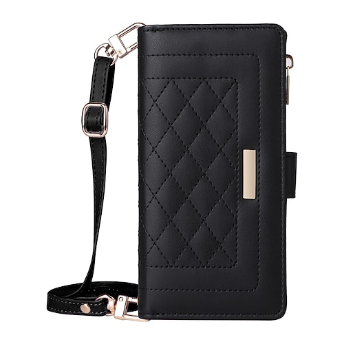 Handy Hülle Handyhüllen Für S25 S24 S24 FE S23 S22 S21 Ultra Plus A55 5G A35 5G A25 A15 Rückseite Mit Ständer Reisverschluss mit Trageriemen Retro TPU PU-Leder Image