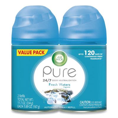 Air Wick Freshmatic Ultra Spray Refill, Fresh Waters, 5.89 oz Aerosol Spray, 2/Pack 3 Packs/Carton (RAC82093CT) Case of 6 Air Wick® Air Fresheners & O