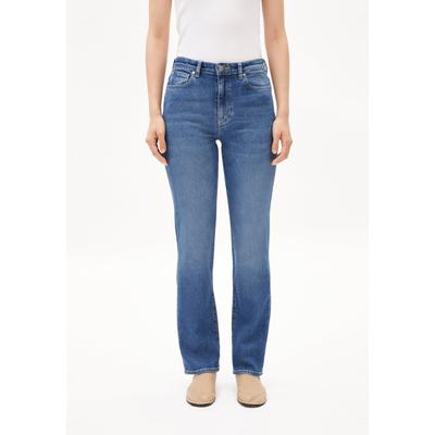 CARENAA | Jeans Straight Leg Mid Waist Bio-Baumwoll Mix Comfort-Stretch - blau (25-34) Image