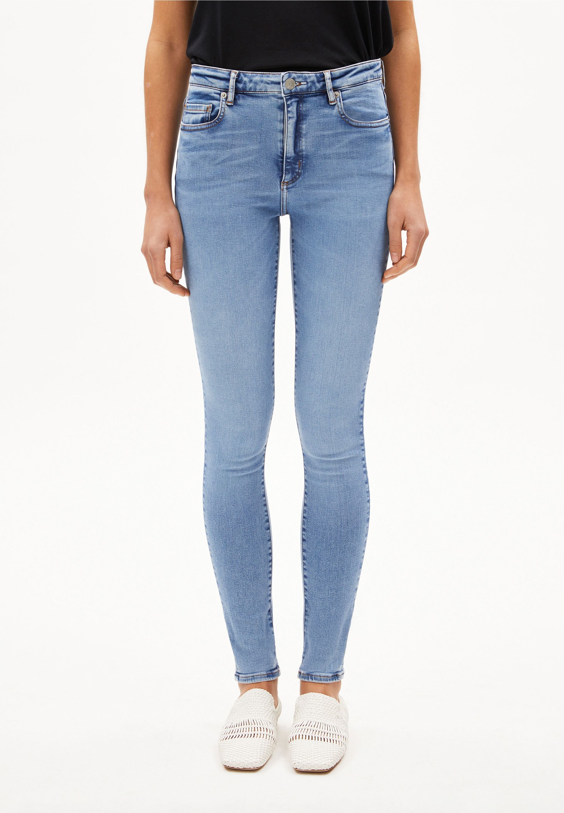 TILLAA | Skinny Jeans Mid Waist Bio-Baumwoll Mix X-Stretch - blau (33-32)
