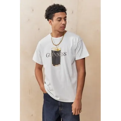 Basic Pleasure Mode UO Exclusive White Guinness T-Shirt - White S at Urban Outfitters