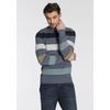 Strickpullover TOM TAILOR, Herren, Gr. XL, blau (blau multi), Strick, Obermaterial: 100% Baumwolle, casual, normal hüftbedeckend, Langarm, Pullover, mit Blockstreifen