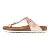 Zehentrenner LASCANA "Sandale, Pantolette, offener Schuh, Sommerschuh", Damen, Gr. 41, rosa (roségoldfarben), Obermaterial: 100% Lederimitat. Futter: 100% Textilmaterial. Decksohle: 100% Rindsleder. Laufsohle: 100% Synthetik, metallic, glänzend,...