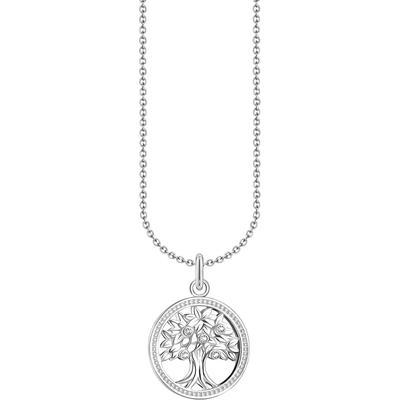 Kette mit Anhänger THOMAS SABO "Tree-of-Love-Anhänger, KE2214-051-14-L45V" Gr. 45, bunt (silberfarben, weiß), Halsketten