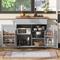 Classic European Modern Rolling Kitchen Island with Storage, Kitchen Cart with Rubber Wood Top