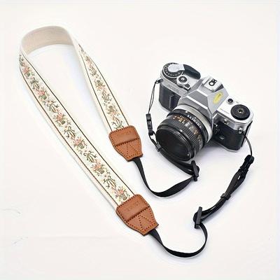 TEMU Desiontal Retro Polyester Camera Strap, Diagonal Photography Shoulder Strap For Fuji , Literary Hanging Neck Design Image
