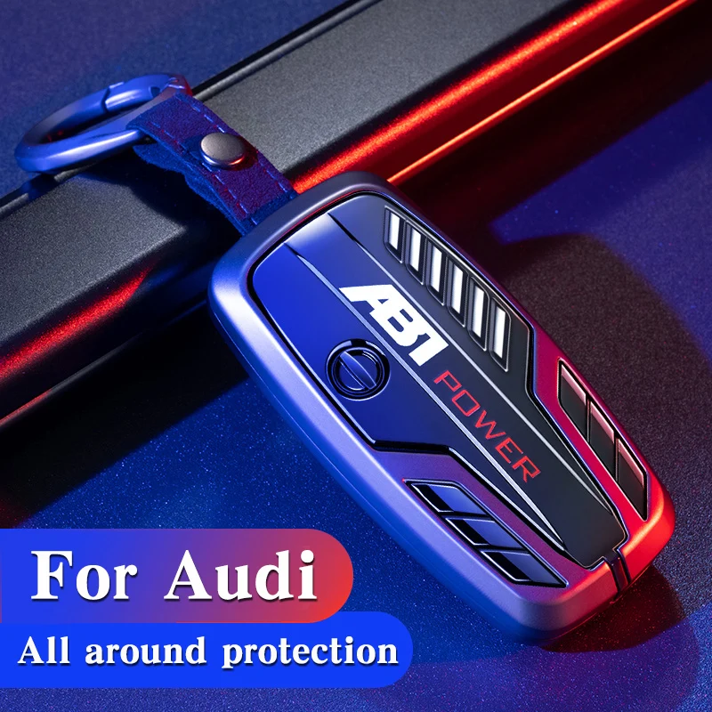 Per Audi A3 A4 A4L B5 B6 B7 B8 B9 A5 A6 A6L C5 C6 Q3 Q5 Q7 S5 S7 RS3 TT Nuovo Chiave Dell'automobile Borsette Protecor in lega di zinco Chiave Della Copertura Della Cassa
