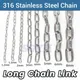 Catena a maglie lunghe in acciaio inossidabile 316 marino saldato altamente lucido da 1,2-8 mm di diametro per il sollevamento della linea di vestiti per animali domestici
