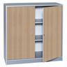 Armoire Bureau H 105cm Corps Coloris Alu Portes Coloris Hêtre - Manutan Expert