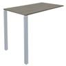 table lounge 2 pieds l80 x p80 x h105 chêne gris / alu