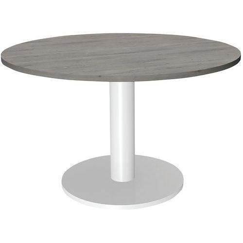 Table Réunion Steel Ø 120 Pied Tulipe Chêne Gris/blanc - Simmob