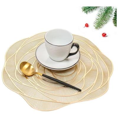 Set mit 6 waschbaren PVC-Tischsets, rundes Vinyl, Weihnachten, Hochzeit, Abendessen, Restaurant,