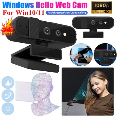 HD 1080P 30FPS Desktop Cam for Windows Hello Autofocus Web Camera Compatible with Win10/11 for