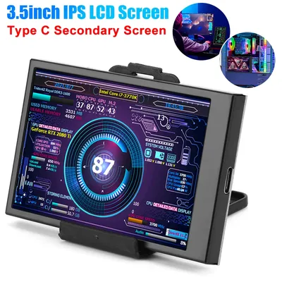 3.5inch Sub Display Drive Free Display Screen Monitor Dual Type-C Interface AIDA64 320x480 for PC