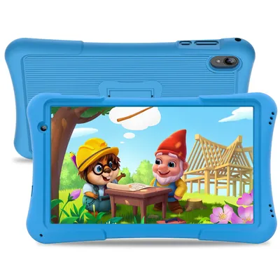 PRITOM 10 inch kids tablet Android 12, 4GB(2+2)+32GB, Quad Core, 6000 mAh, WiFi 6, Dual Camera,