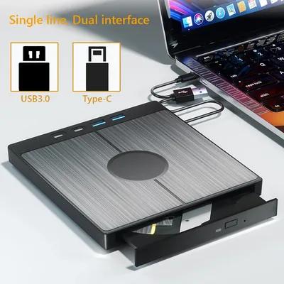 7 in 1 USB 3.0 Type C External CD DVD RW Writer Drive DVD Burner Reader Player Optical Drives with