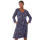 Roman Womens Floral Print Button Detail V-neck Dress - Purple - Size 18 UK | Roman Sale | Discount Designer Brands