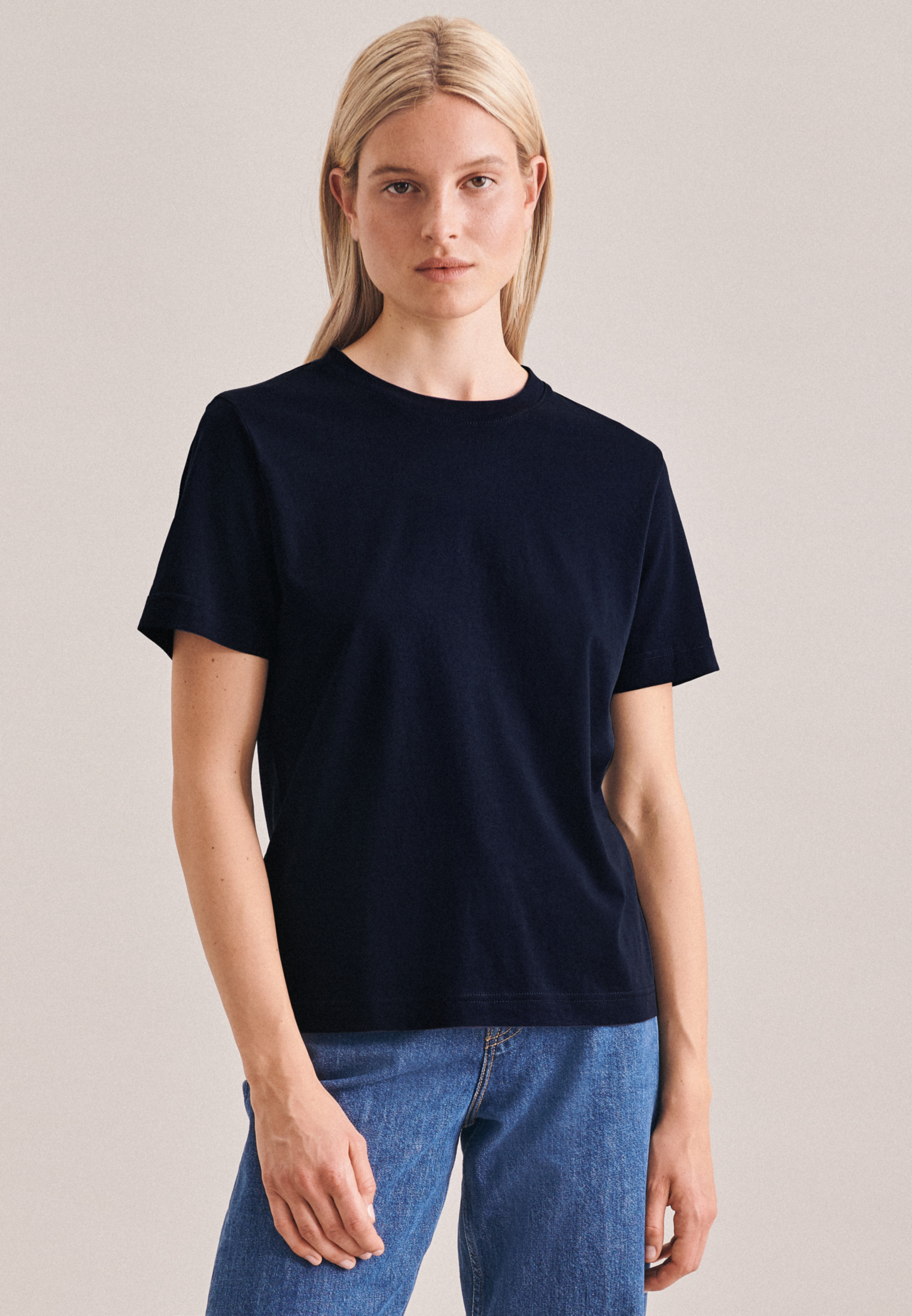 T-Shirt Damen Dunkelblau Image