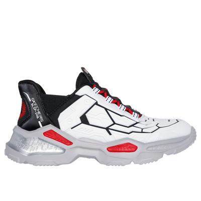 Skechers Boy's Slip-ins: Skech-Bots - Orbitron Sneaker | Size 12.0 | Wht/Black/Red | Synthetic/Textile | Machine Washable