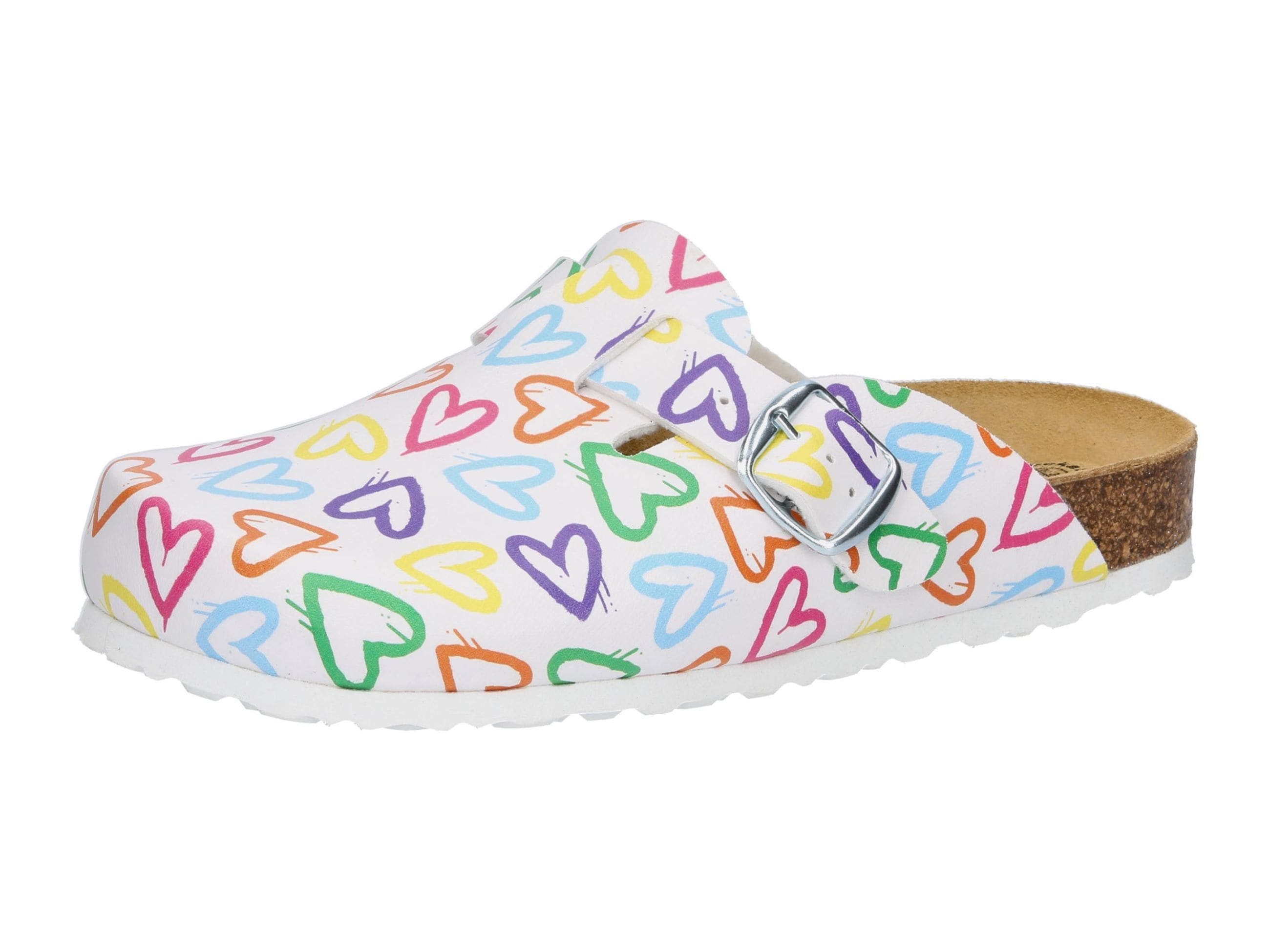 Clog LICO "Clog Bioline Clog Print", Gr. 37, weiß, Synthetik, Schuhe Image