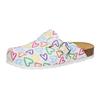 Clog LICO "Clog Bioline Clog Print", Gr. 38, weiß, Synthetik, Schuhe