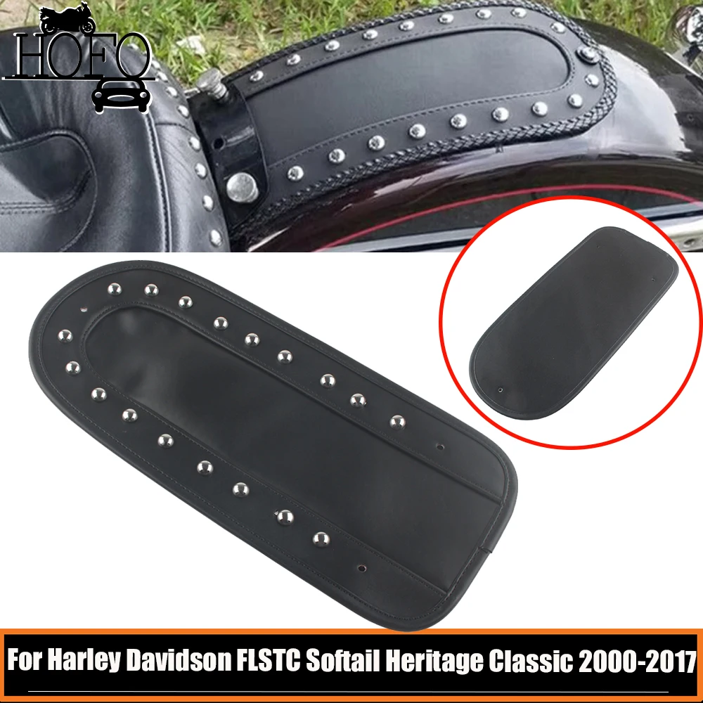 Motorrad Schwarz PU Leder Hinten Fender Bib Solo Sitz Für Harley Davidson FLSTC Softail Heritage Classic 2000-2017 FLST FLSTSI