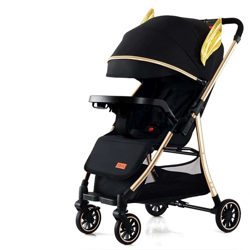 NUOVO Passeggino ad alta vista Carrozzina Passeggino Passeggino leggero a due vie Carrozzina portatile da viaggio con un pulsante Carrello per neonati pieghevole