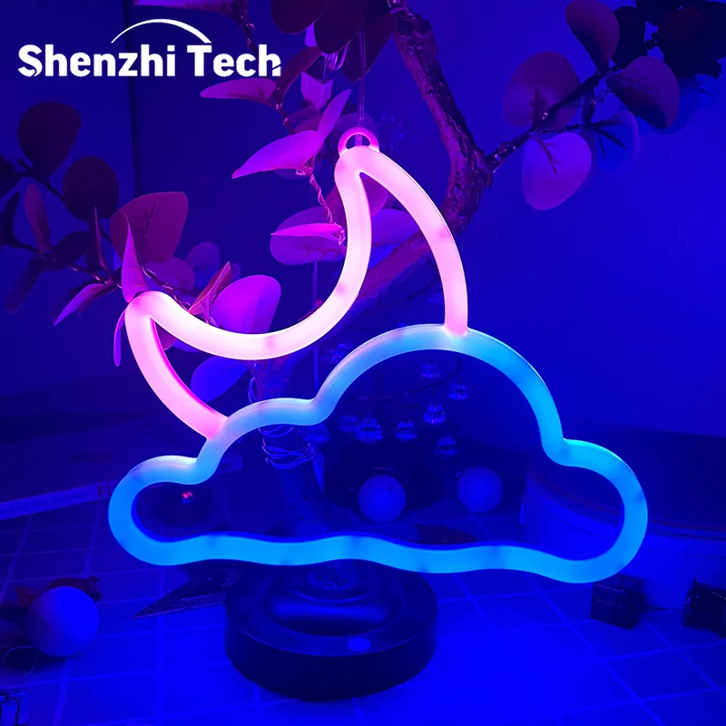 Mond und Wolke Neon Schild Lichter LED Wandleuchte für Schlafzimmer, Wanddekoration, Kinderzimmer Wohnzimmer Hochzeit Party Bar Weihnachten Zuhause