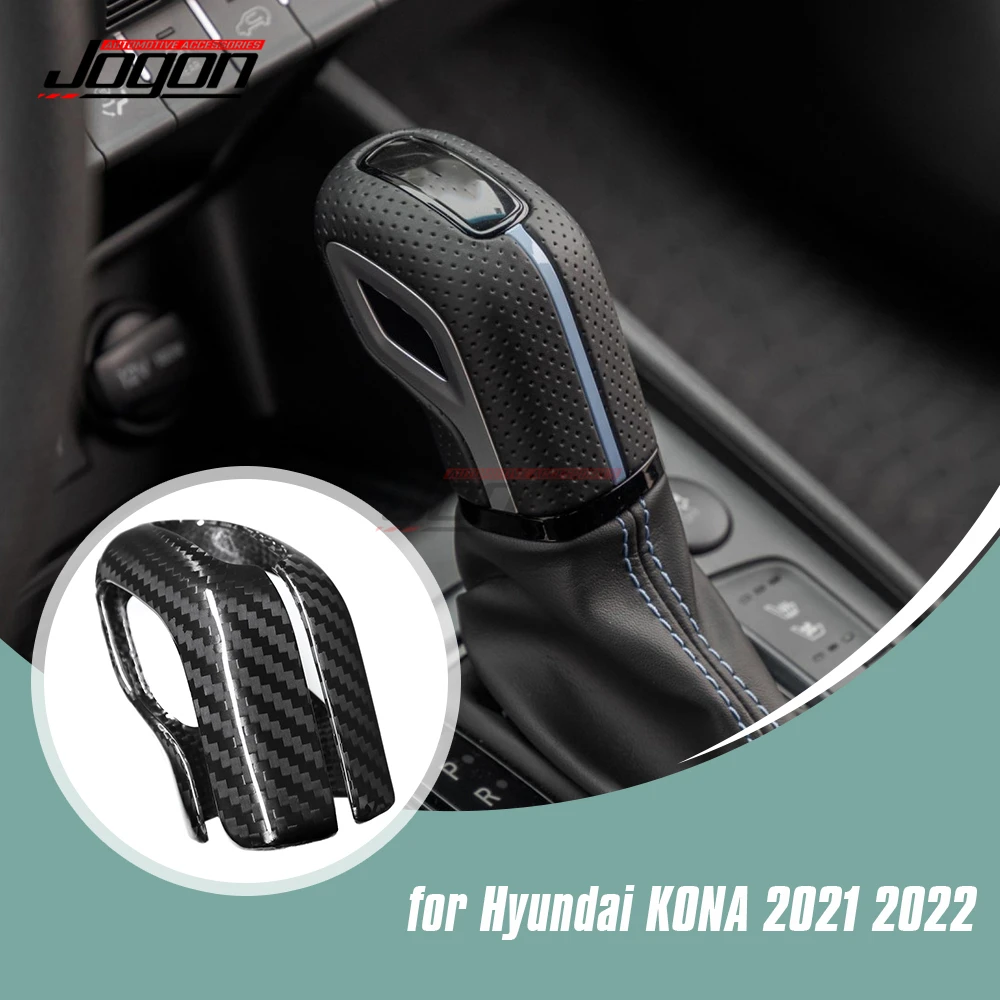 Carbon Fiber Auto Interior Center Getriebe Kopf Knopf Panel Abdeckung Trim Zubehör Für Hyundai Kona N I30N Elantra CN7 2021 2022 2023 Image
