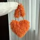 Mode Frauen herzförmige Handtaschen niedlichen kawaii Kunst pelz Umhängetaschen Brieftasche Geldbörse Plüsch Kette Umhängetasche Dame Handtasche