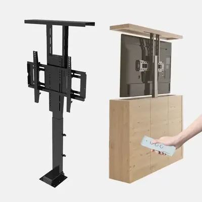 32-70 Zoll elektrischer TV-Schrankheber, TV-Liftständer mit automatischer Höhenverstellung, LCD-Monitorlift, motorisierter TV-Liftwagen