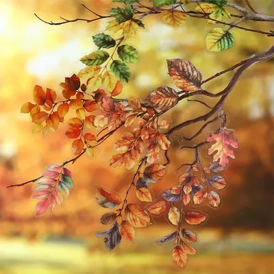 25 Stück Herbst Baum Blätter dekorative Aufkleber Vintage Pflanze Collage Scrap booking Label DIY Image