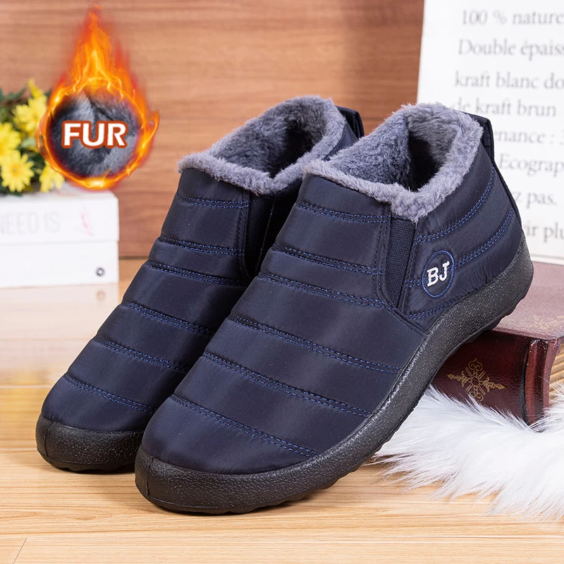 Warme Herrenstiefel Schnee Plus Size Winterstiefel für Männer Pelzschuhe für Männer Unisex Stiefeletten Wasserdichte Arbeitsschuhe Schuhe Image