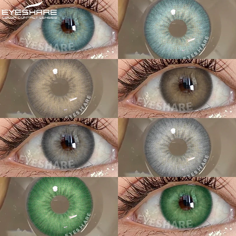 EYESHARE 1 Paar farbige Kontaktlinsen für Augen, natürliche Jahreslinsen, blaue, mehrfarbige Kontaktlinsen, graue Linsen, braune Kontaktlinsen Image