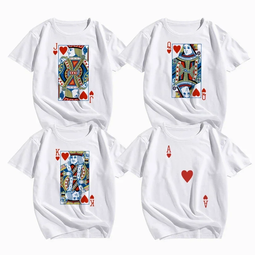 Herz Brücke Kartenspiel Gruppe Kostüm T-Shirts Poker Outfit Karten Frauen & Männer passende Spielkarten für Casino Party Kostüm Image
