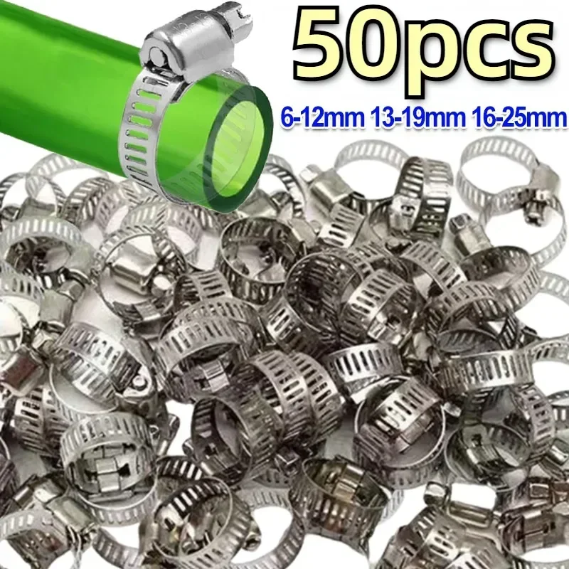 Edelstahl Schraube Band Schlauch Klemmen Einstellbare Wasserhahn Wasser Rohre Befestigungen Auto Kraftstoff Rohr Rohr Klemme Schneckengetriebe Zange Werkzeuge Image