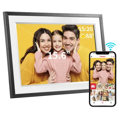 FRAMEO Digital Picture Frame- 15.6inch Digital Photo Frame with 1920 * 1080 IPS Touch Screen HD