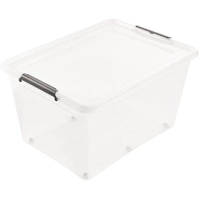 Aufbewahrungsbox Clipbox lars, 145 l, 76 x 57 x 42, Auf Rollen, Deckel mit abschließbarem Clip, Image