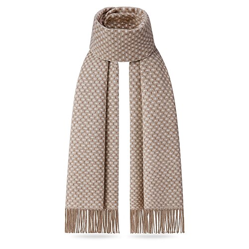 Herren Rechteckiger Schal Schule Weihnachten Outdoor Schwarz Elfenbein Schal Image